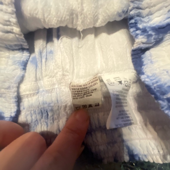 Blanco White & Blue Tye-Die Ruffled skirt w Short pants Under Size Small - Picture 2 of 14